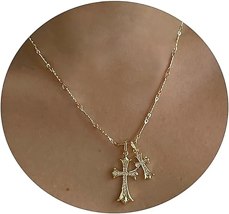 Cross Necklaces for Women - Dainty Cross Necklace 14k Gold Plated Necklace Simple Gold Charm Jewelry For Women Gift