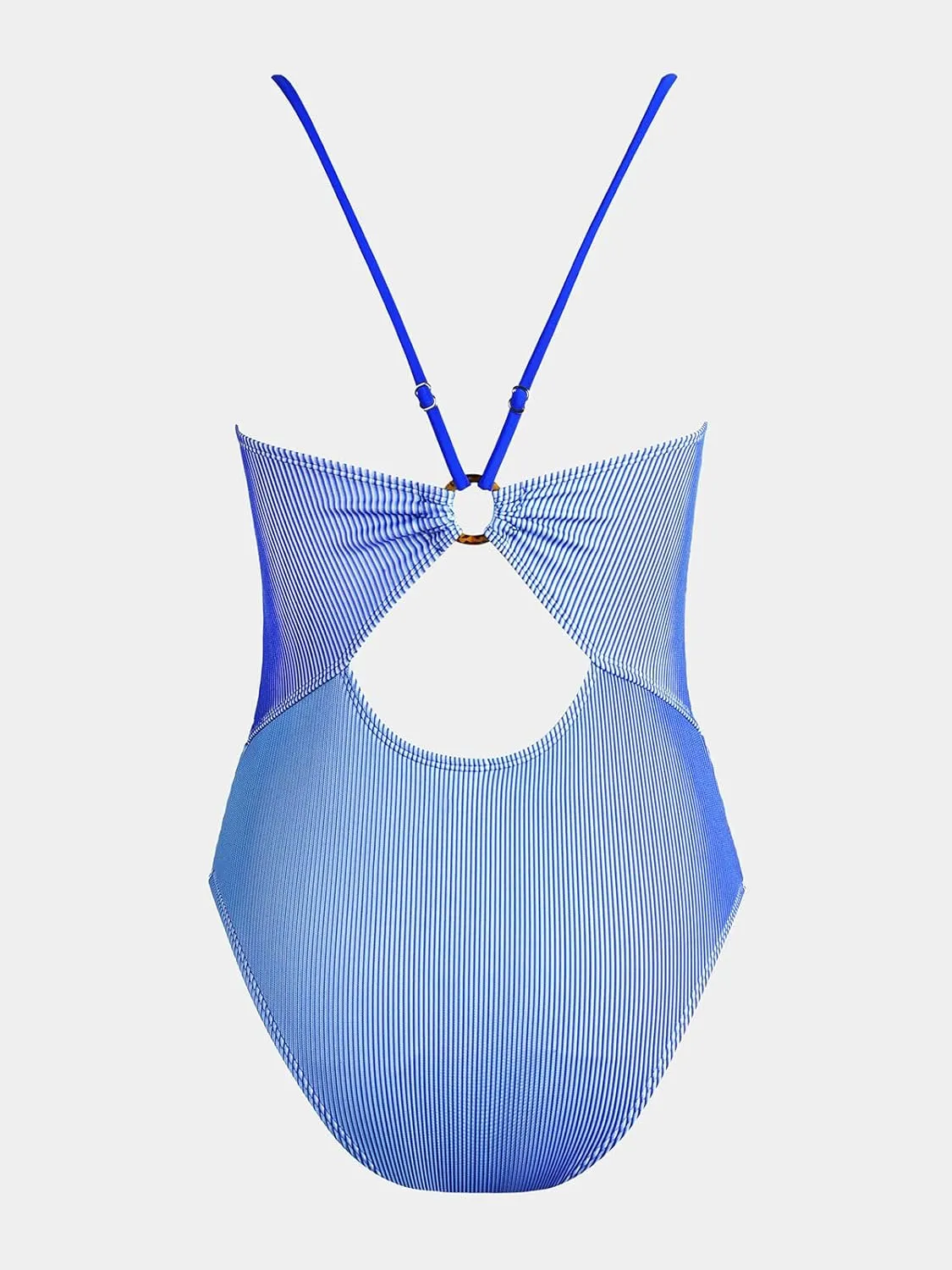 CUPSHE Women's One Piece Swimsuit Tummy Control Ruched Bathing Suit Square Neck Crisscross Back Tie Hollow Out