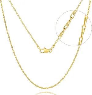Dainty 14K Gold Necklace for Women Trendy Simple Necklaces for Womens Sunflower Seed-Shaped Link Thin 14K Gold Chain for Women Mens Golden Necklace Stack Golden Jewelry for Womens 16-24IN 1.3MM