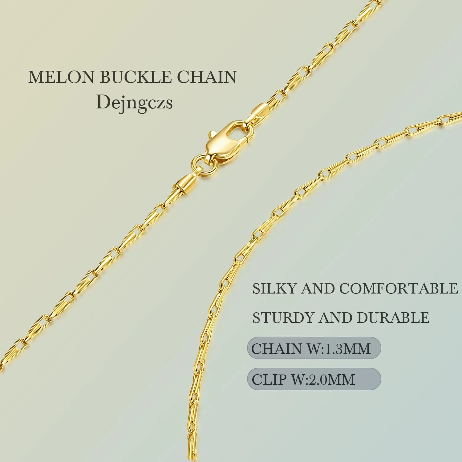 Dainty 14K Gold Necklace for Women Trendy Simple Necklaces for Womens Sunflower Seed-Shaped Link Thin 14K Gold Chain for Women Mens Golden Necklace Stack Golden Jewelry for Womens 16-24IN 1.3MM