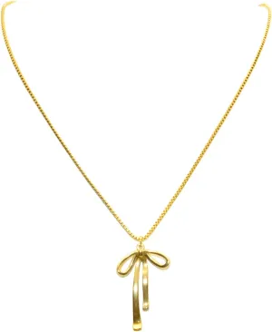 Dainty Gold Bow Necklace for Women, 14K Gold Plated Necklaces Bow Pendant Charm Necklaces Adjustable Chain Trendy Stuff Personalized Gold Jewelry Anniversary Birthday Gift for Wife, Mother, Girlfriend