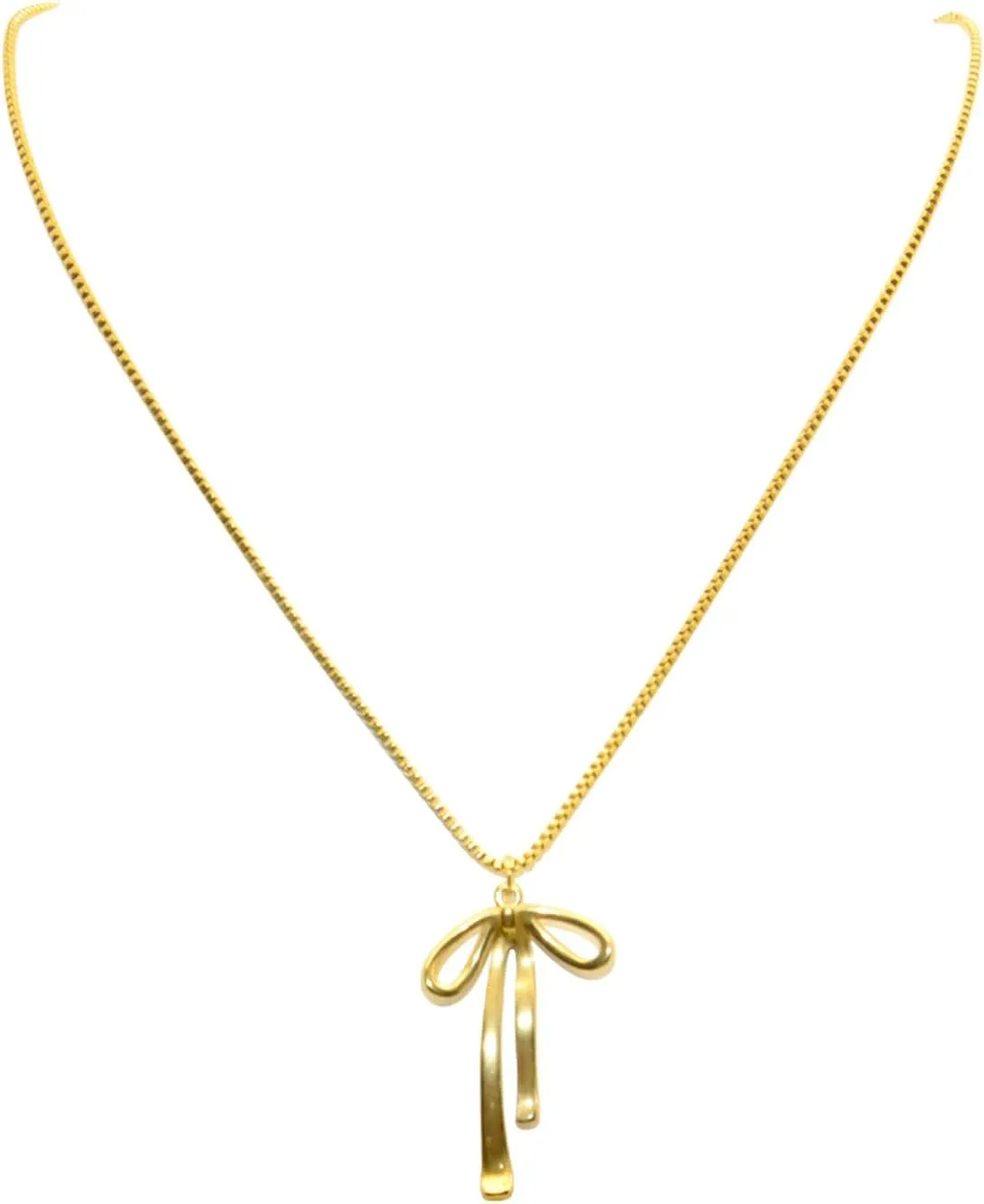 Dainty Gold Bow Necklace for Women, 14K Gold Plated Necklaces Bow Pendant Charm Necklaces Adjustable Chain Trendy Stuff Personalized Gold Jewelry Anniversary Birthday Gift for Wife, Mother, Girlfriend