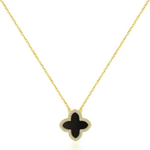 Dainty Lucky Clover Necklace 14K Gold Plated Four Leaf Clover Necklace for Women, Simple Necklace Jewelry for Girls Teen