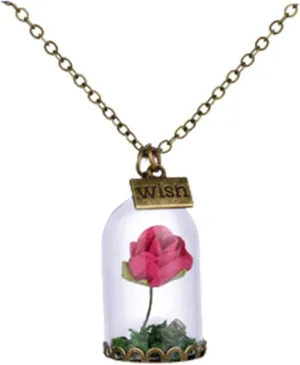 Dainty Mom Chain Necklace for Women Rose Necklace Beauty Necklace DIY Glass Imitation Dried Flower Sweater Chain Long Style Paperclip Y-Necklaces Jewelry Gift (B, One Size)