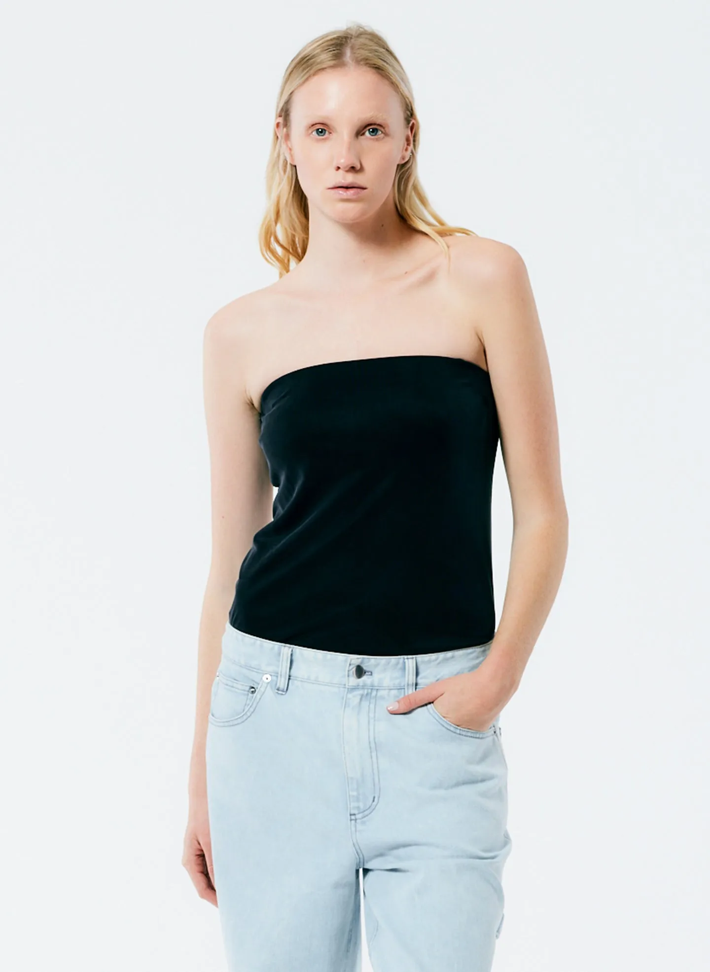 Deeba Cupro Strapless Convertible Top
