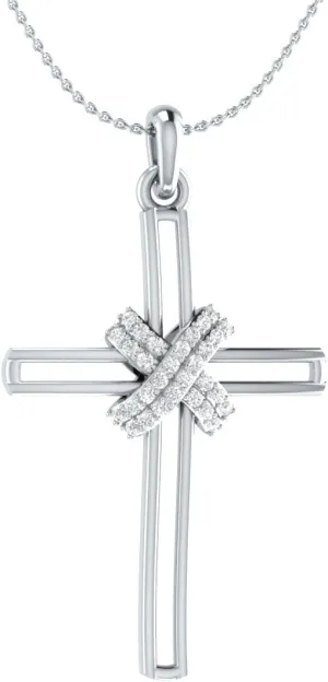 Demira Jewels IGI Certified 1/5 Cttw Natural Earth-Mined Diamond 925 Sterling Silver Cross Pendant Necklace for Women with 18" Sterling Silver Chain, Scratch Resistant, JK Color, I2-I3 Clarity