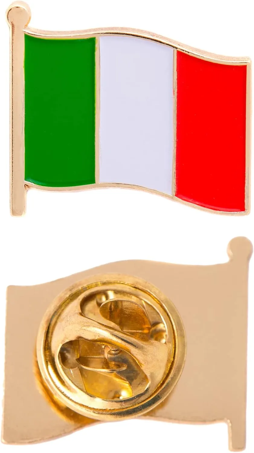 Desert Cactus Italy Country Flag Lapel Pin Enamel Made of Metal Souvenir Hat Men Women Patriotic Italian (Waving Flag Lapel Pin)
