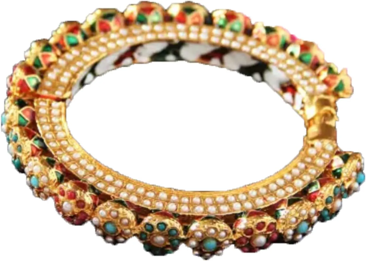 Designer Stone Studded Ethnic Kadas, Handmade Bangles, Pearl Bangles, Bracelets for Women
