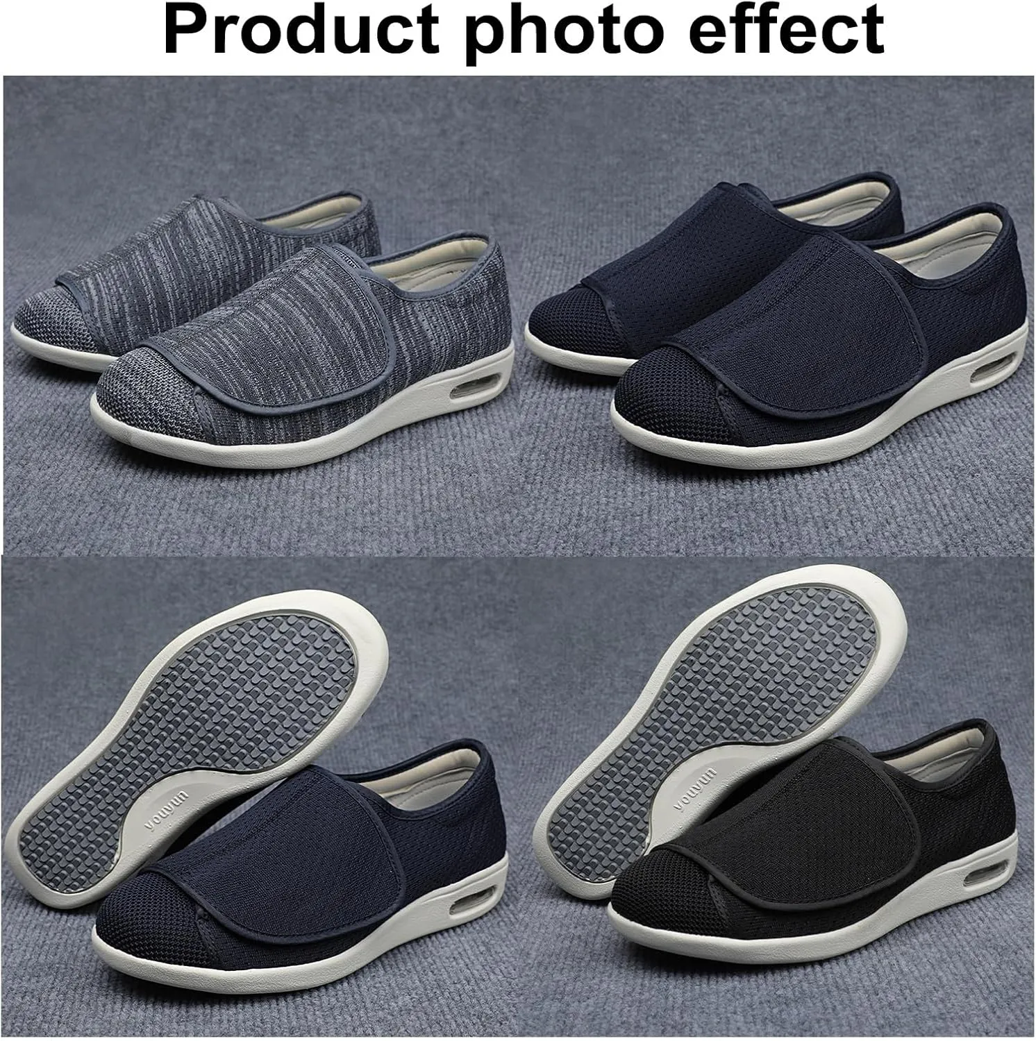 Diabetic Shoes,Wide Adjustable Straps and Shock Absorbing Soles for Sensitive Feet