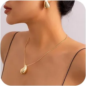 Diamond Necklaces for Women - Dainty Necklace 14k Gold Plated Necklace Simple Gold Charm Jewelry For Women