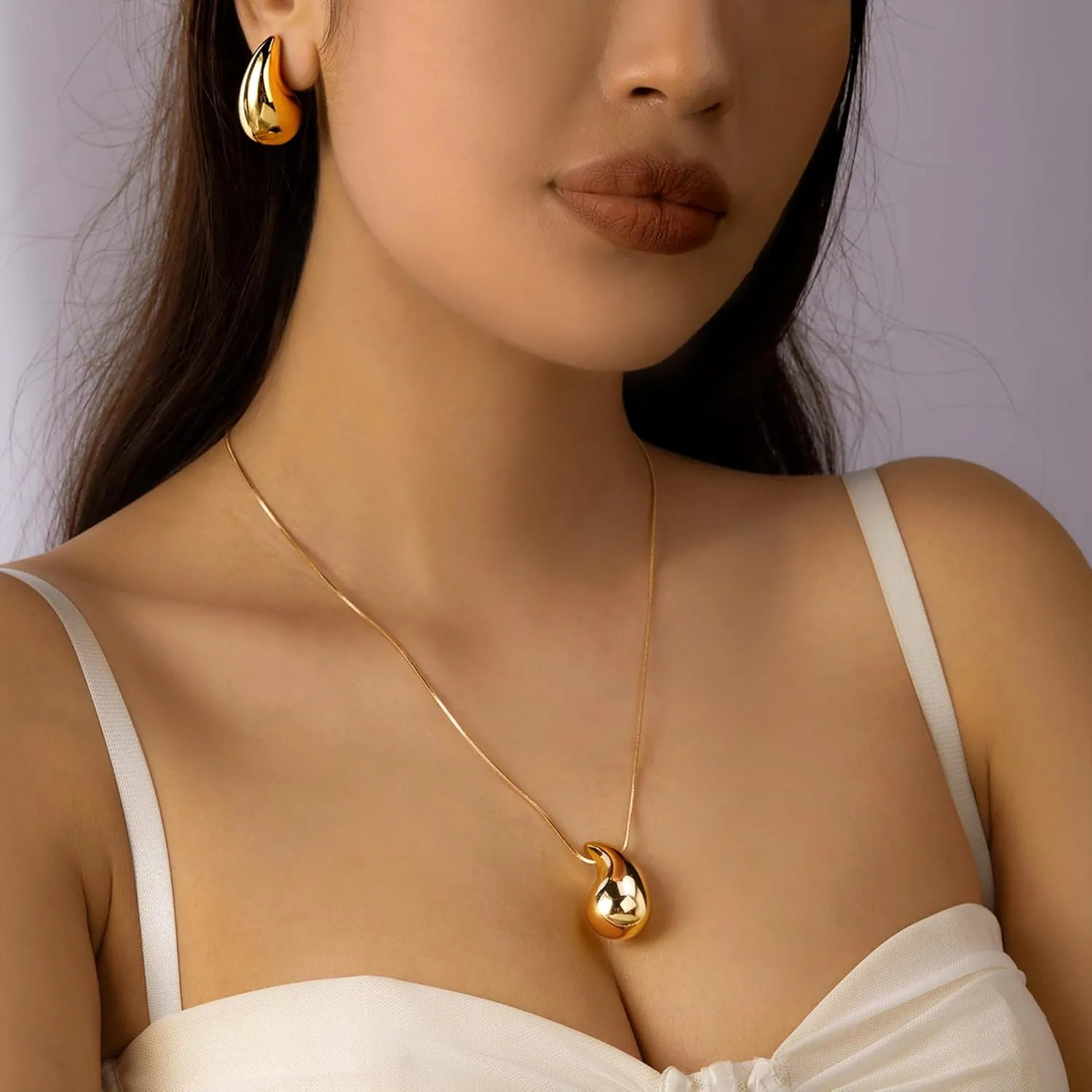 Diamond Necklaces for Women - Dainty Necklace 14k Gold Plated Necklace Simple Gold Charm Jewelry For Women