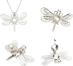 Dragon Fly Love Pearl Necklaces