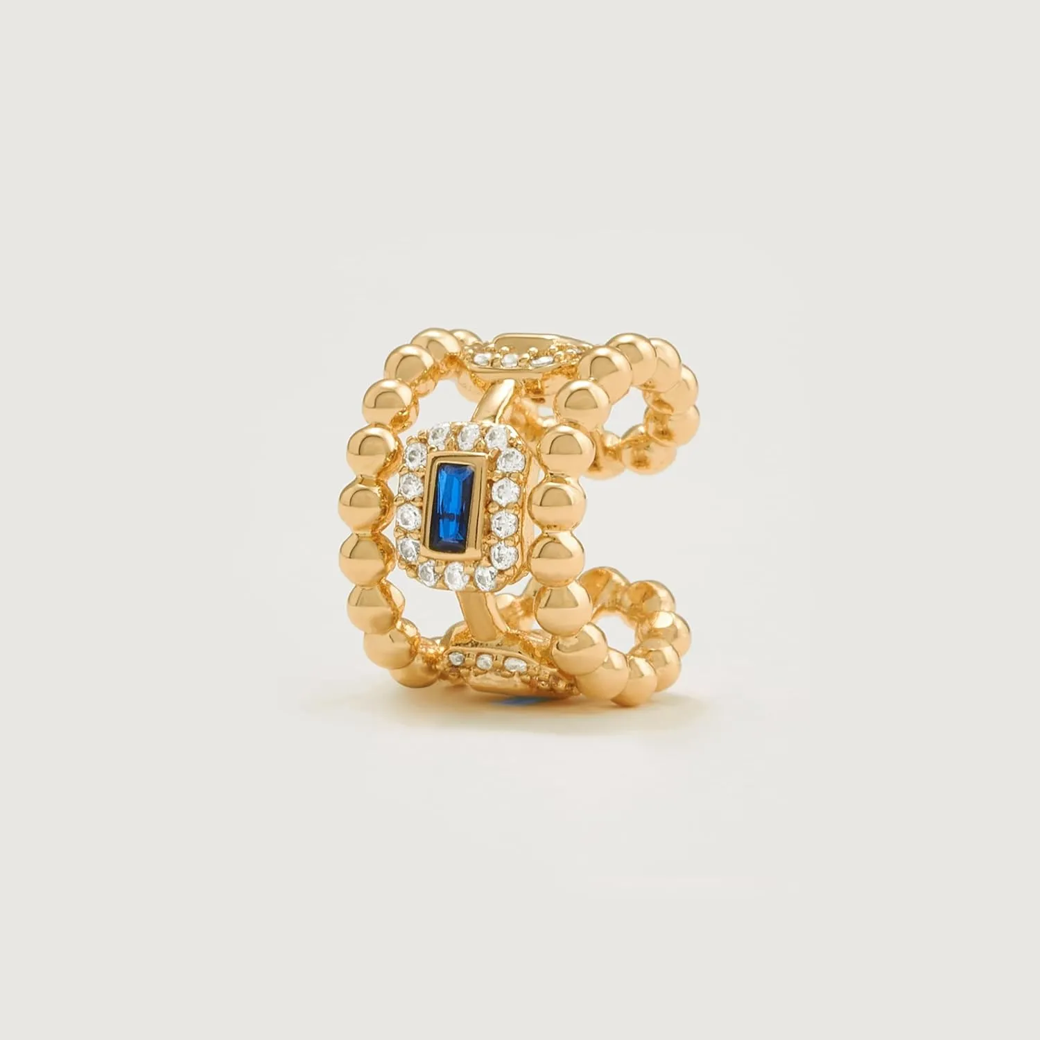 Ear Cuff Earrings for Women Trendy 14K Gold Plated Multi-Colored Cubic Zirconia Sparkle Ear Cuffs Non Piercing | Clip On Cartilage | Single