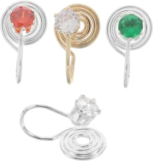 Elegant Ear Cuffs 4 Pack of Non Piercing Stud Earrings Rhinestone Jewelry for Women Versatile Ear Wraps Glitter for Every Occasion