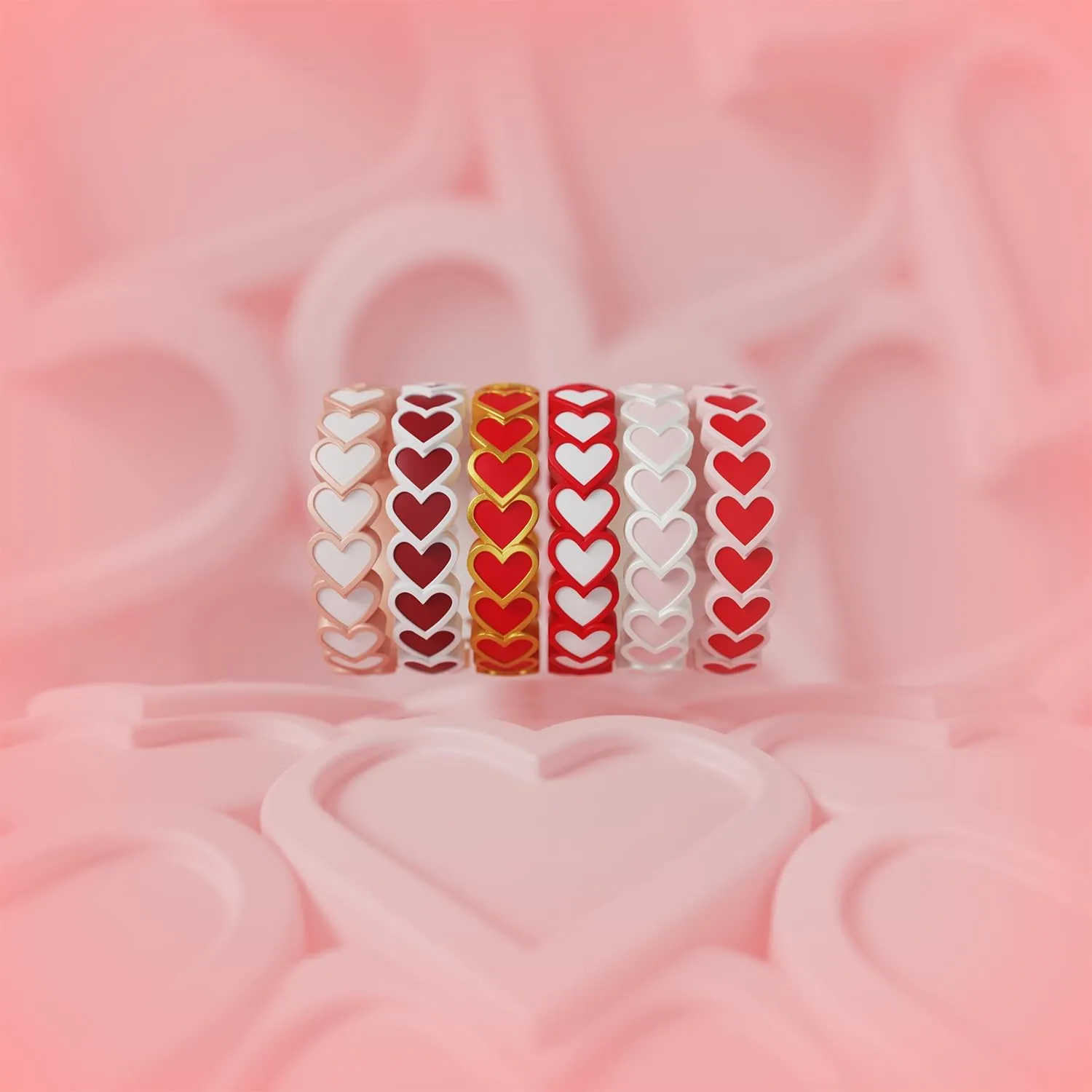 Enso Rings Hearts Accent Silicone Ring Collection