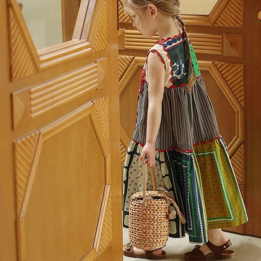 Ethnic Style Sleeveless Patchwork Dress