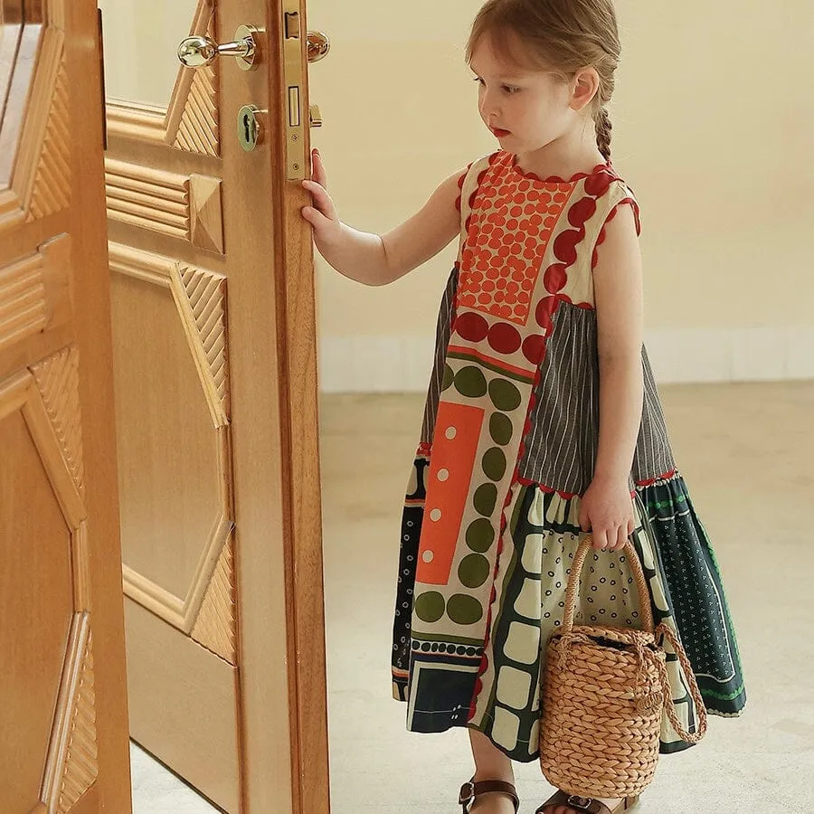 Ethnic Style Sleeveless Patchwork Dress