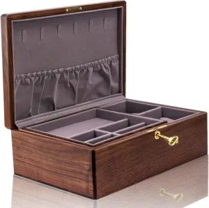 Exquisite Black Walnut Wood Jewelry Box & Organizers&Holder:  Noble and Elegant Storage Solution,for Women Girls Valentines Birthdays Wedding Gift