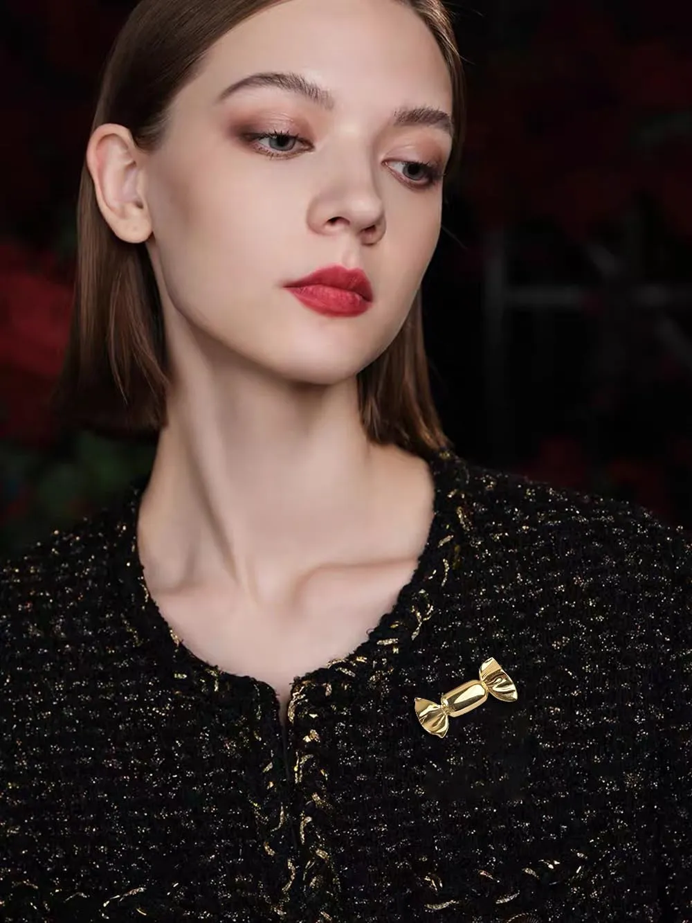Fashion Candy Lapel Brooch Pin for Women Stainless Steel Cute Halloween Festival Party Costume Sweater Hat Dress Suit Badges Brooches Pins Minimalist Jewelry Gifts Christmas