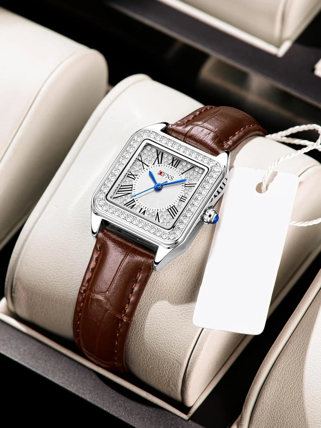 Fashion Lightweight Women's Quartz Watch Diamond Square Elegant Roman Waterproof Ladies Bracelet Watches