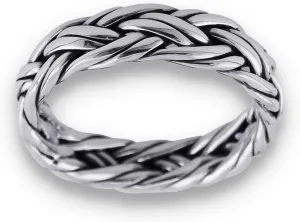 FashionJunkie4Life Sterling Silver 5mm Braided Ring Band - Unisex - Sizes 8-17