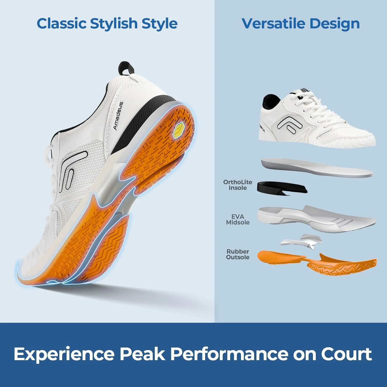 FitVille Wide Pickleball Shoes for Women Cloud-Like Lightweight Womens Tennis Shoes with Arch Support, Wide Toe Box Breathable Court Shoes for Racketball, Badminton