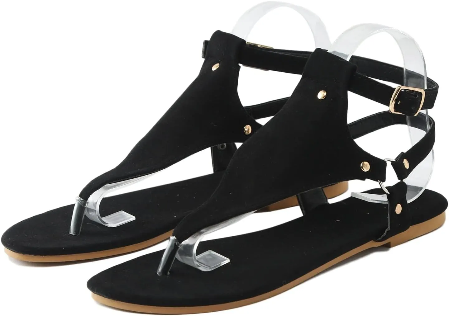 Flat Sandals for Women Roman Slide Slippers Comfortable Ankle Strap T-Strap Flip Flops Beach Outdoor Gladiator Shoes