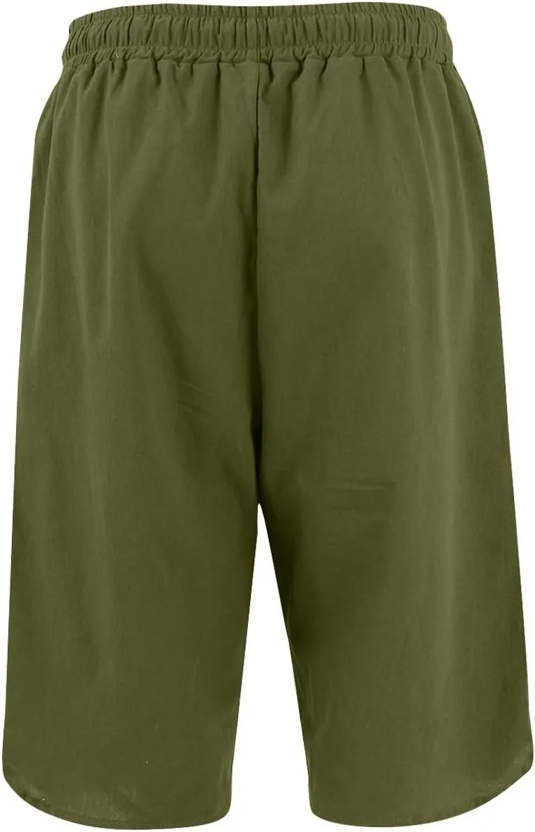 FlekmanArt Womens Capris for Summer Cotton Linen Pants Casual 2025 Loose Comfy Elastic Waist Cropped Trouser Beach Clothes