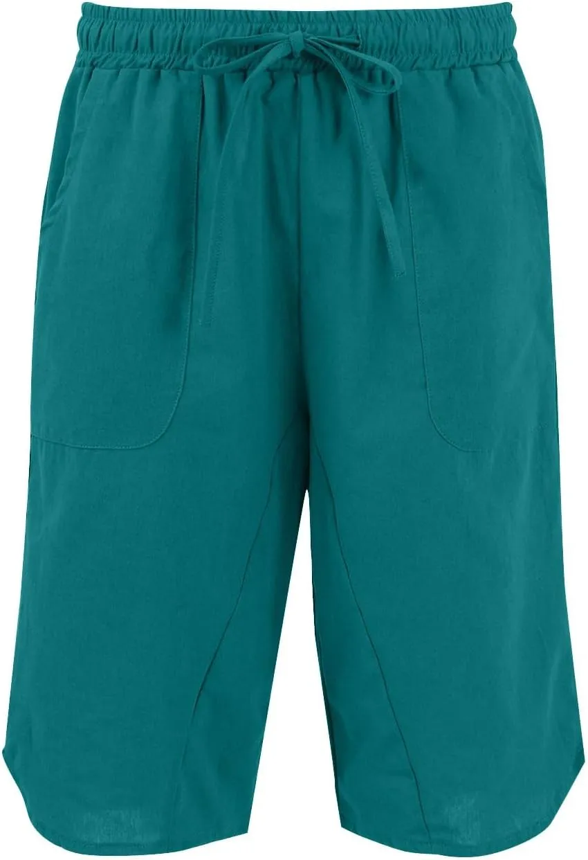 FlekmanArt Womens Capris for Summer Cotton Linen Pants Casual 2025 Loose Comfy Elastic Waist Cropped Trouser Beach Clothes