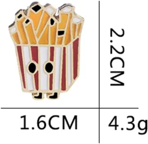 French Fries Brooch Artist Shiny Jewelry Art Student Graduation Souvenir Brooch Drip Oil Painted Enamel Pin Suitable for Hat Jacket Canvas Bag
