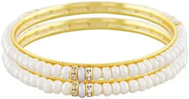 Frienemy Presents Pearls and Stone Studded Bangles for Women and Girls #Frienemy-1250