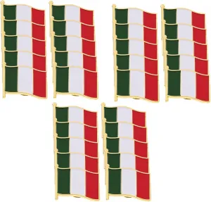GALPADA 30pcs Italian Flag Pin Badge Italy Country Flag Lapel Enamel Brooch National Emblem Badges Novelty Accessory for Clothes Bags Jewelry Accessories