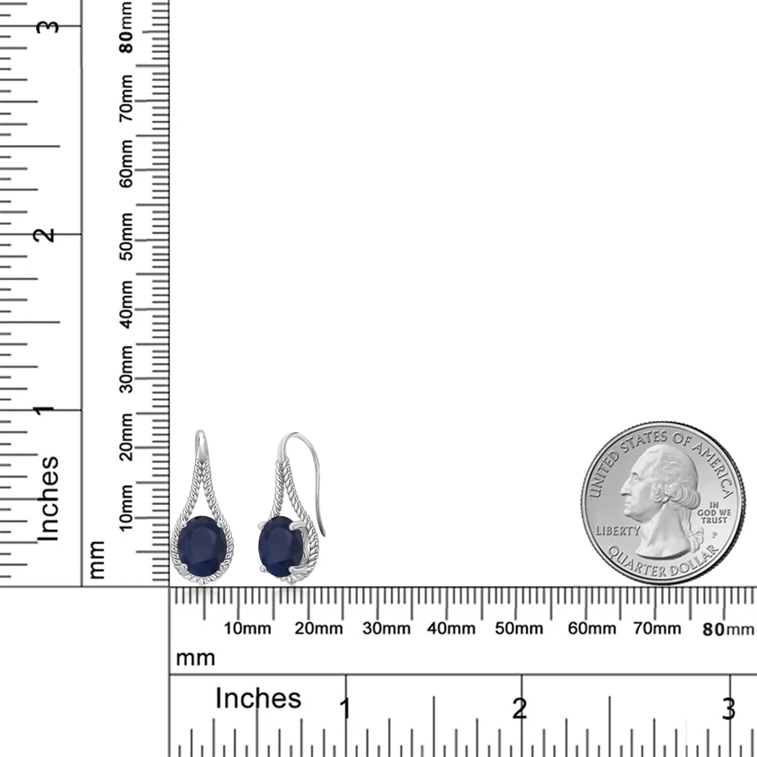 Gem Stone King 9X7MM Oval Gemstone Birthstone French Wire Dangle Hook Earrings For Women | 925 Sterling Silver | Fine Jewelry Gifts for Her Mom Women Wife