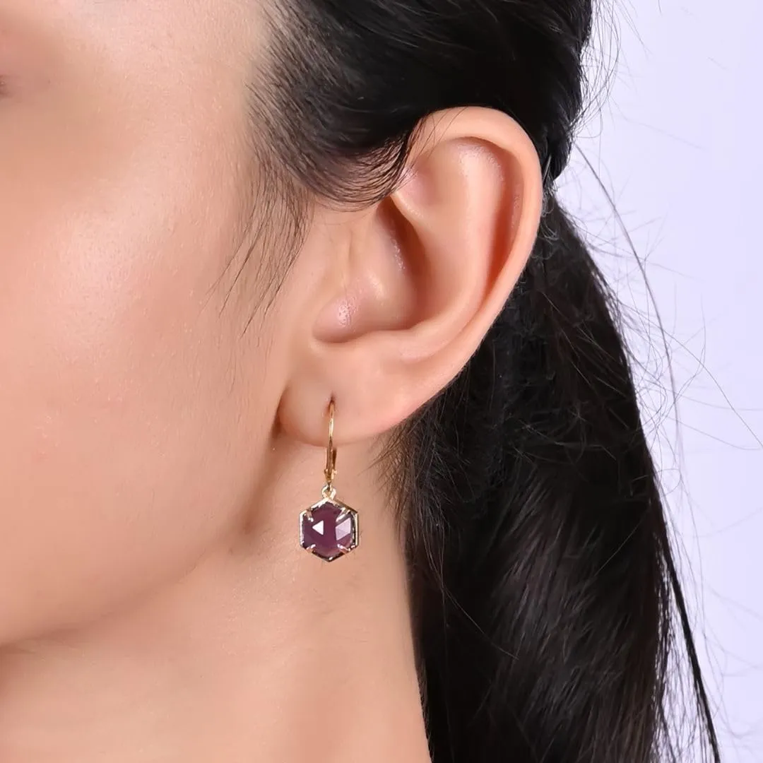 Gempires Natural Lapis Lazuli Bezel Leverback Hoop Earrings Crystal Dangle Drop Earrings For Women Birthstone Jewelry For Women