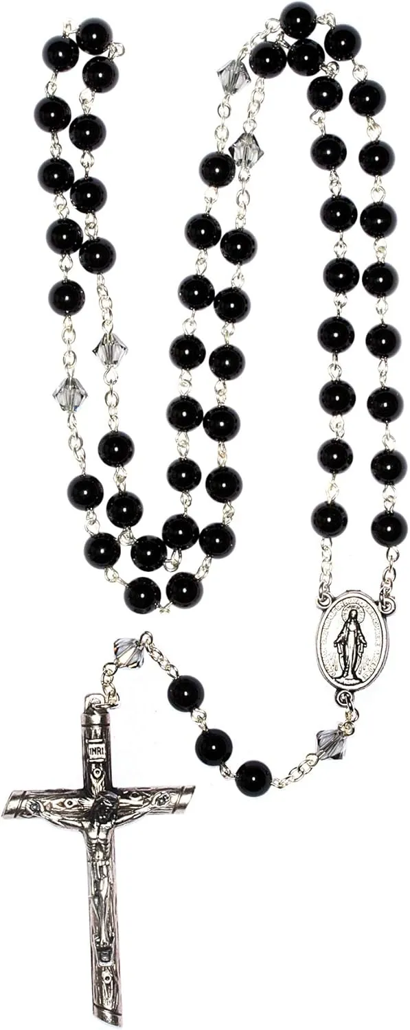 Gemstone Catholic Prayer Rosary - Includes "How to Pray the Rosary", Rosary Pouch and Gemstone meaning