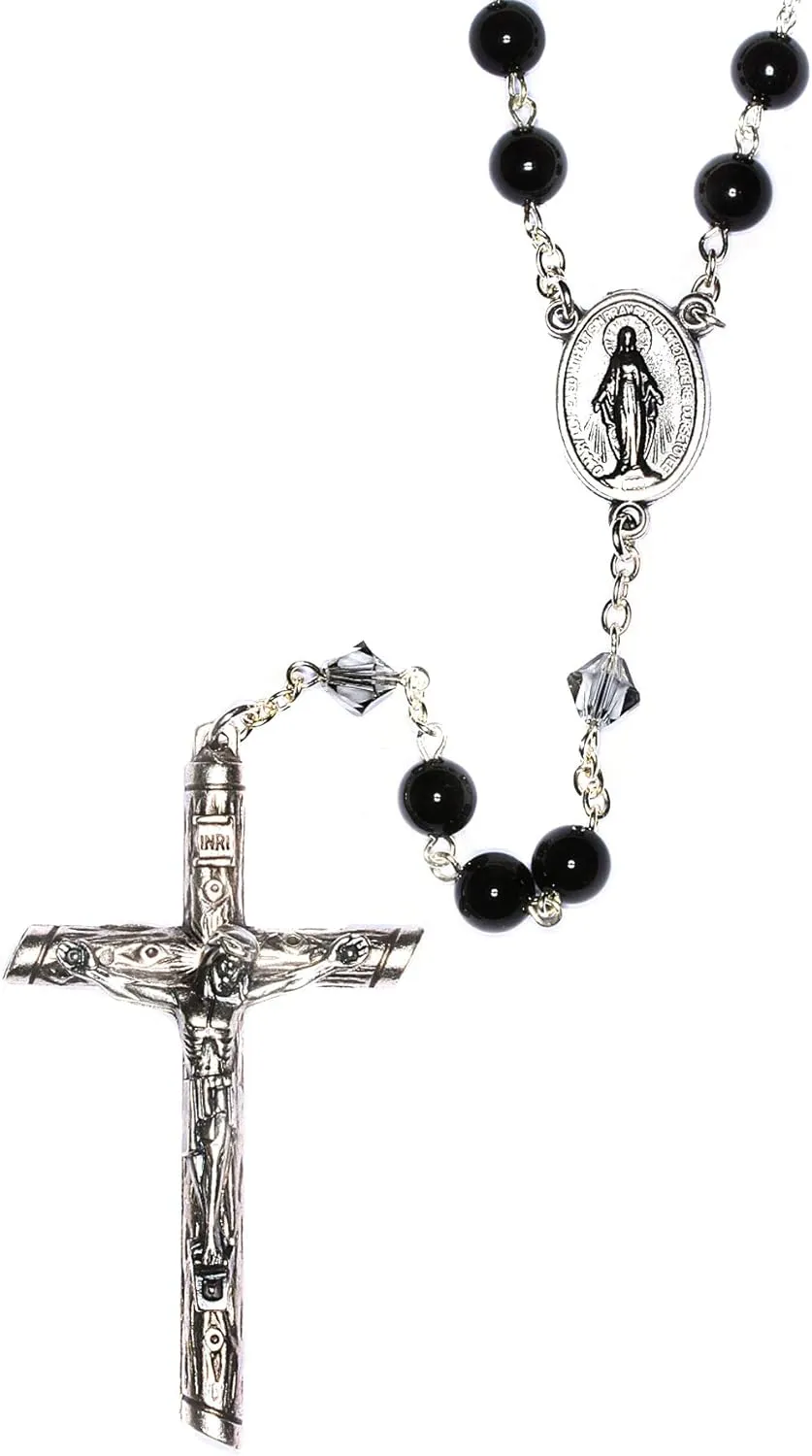 Gemstone Catholic Prayer Rosary - Includes "How to Pray the Rosary", Rosary Pouch and Gemstone meaning