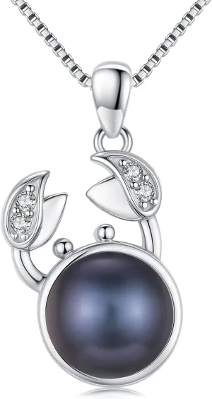 Gifts for Women Wife Mom-Tahitian Black Pearl Necklace-Wedding Birthday Anniversary Ocean Jewelry for Girlfriend Her-Mothers Day Gifts for Mom Valentines Day Christmas