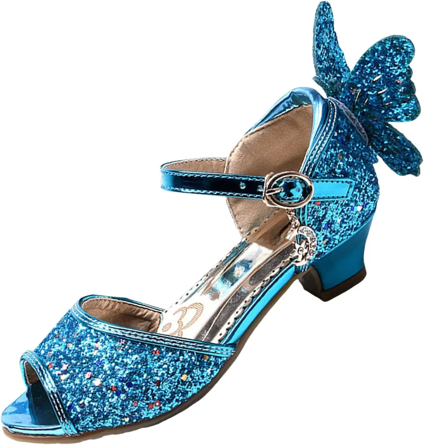 Girls Sandals for Big Kid Girls High Heels Blue Children's Sandals Shoes For The Children