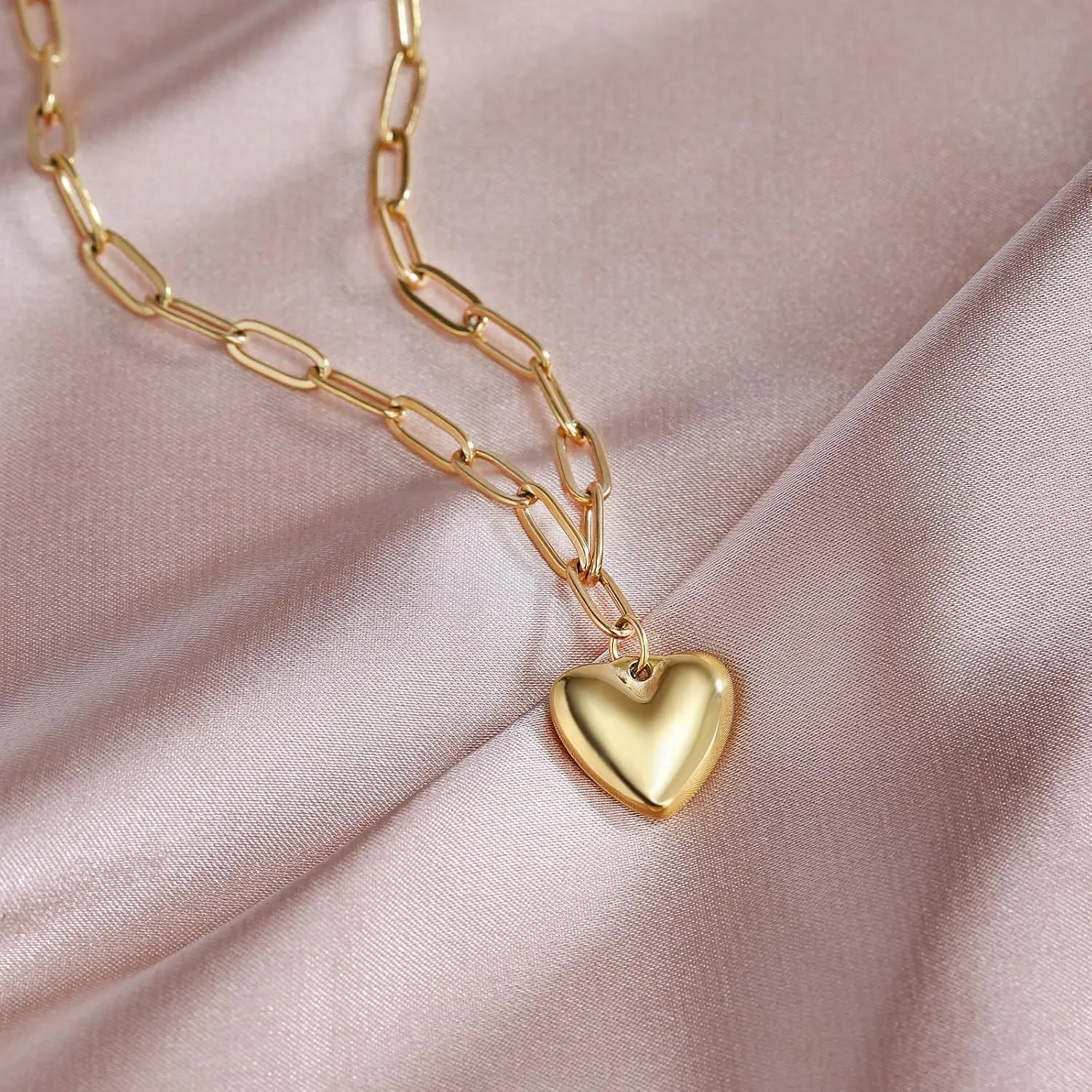 Gold & Silver Heart Pendant Necklace for Women - Trendy Stuff, Birthday & Daughter Gifts