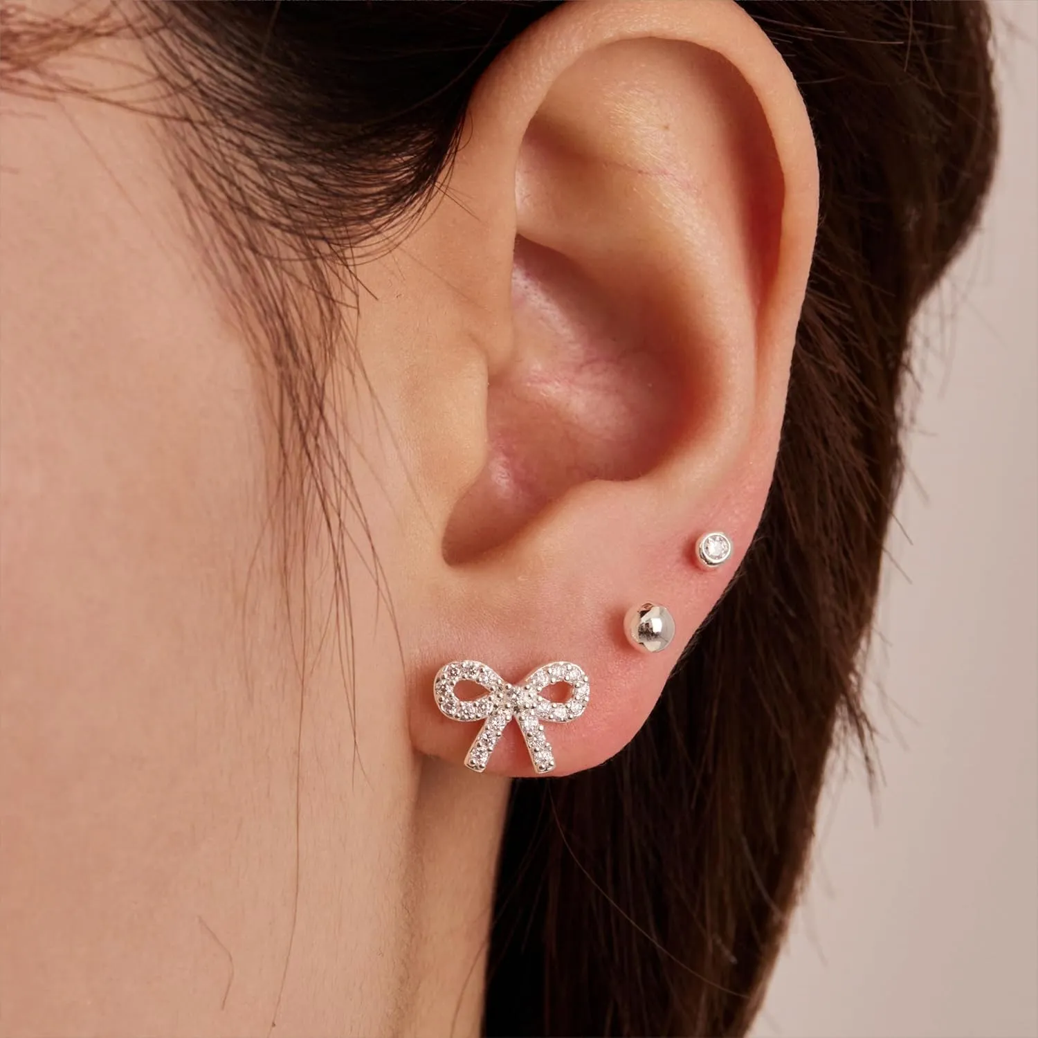 Gold Bow Earrings for Women, Hypoallergenic Studs for Sensitive Ears, Dainty Cute Bow Earring Jewelry Gifts for Women Trendy