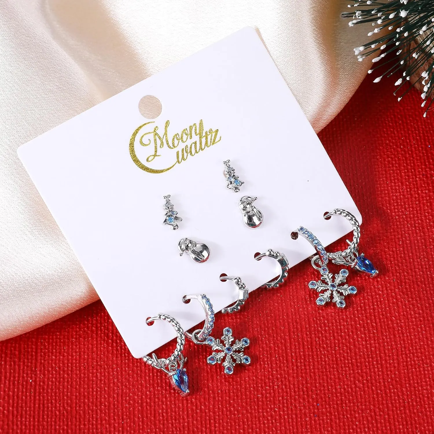 Gold Earrings Set for Women 14K Gold Plated Cubic Zirconia Love Heart Bowknot Clover Fruit Flower Insect Ocean Cross Huggie Hoop Earrings Stud Earrings Set for Multiple Piercing Party Jewelry Gifts