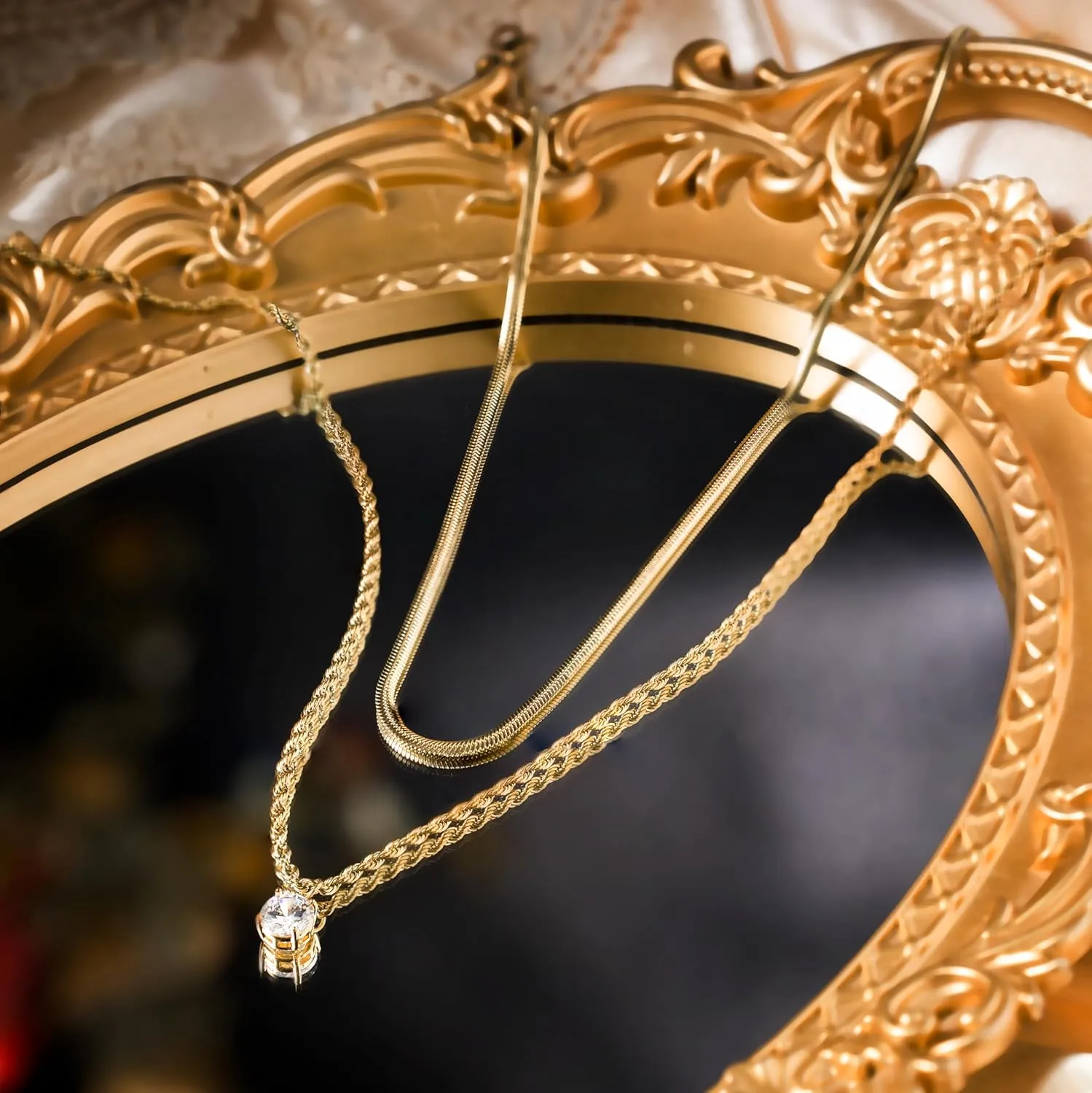 Gold Necklace for Women 14K Dainty Gold Necklaces for Women Cross Chain with Jewelry Layered Necklaces for Women