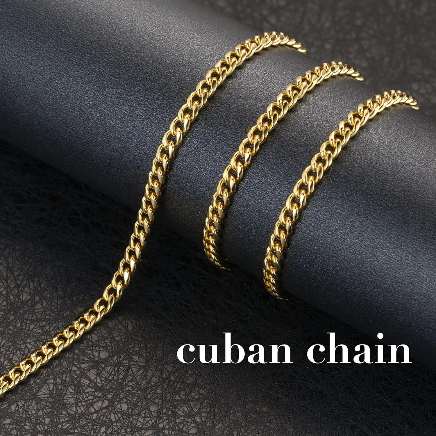 Gold Necklace for Women 4.3mm Wide 14K Gold Cuban Link Chain Necklaces for Men Dual-Gender Non Tarnish Necklaces Men's Necklace Chain 16-30 Inches