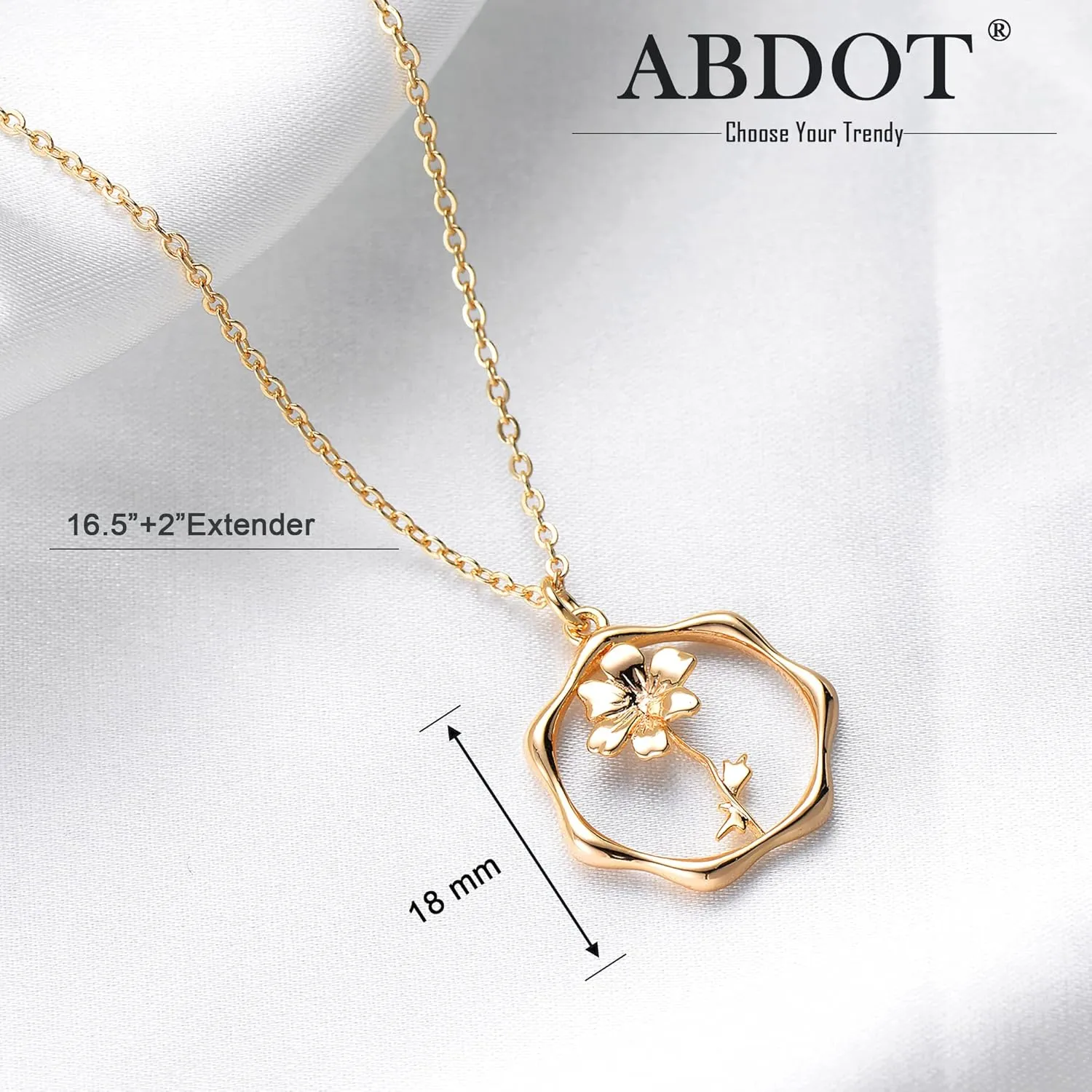 Gold Necklace for Women Layered Birth Flower Necklaces 18K Gold Plated Custom Birth Month Floral Necklaces Paperclip Chain Necklace Women Anniversary Birthday Gifts for Women