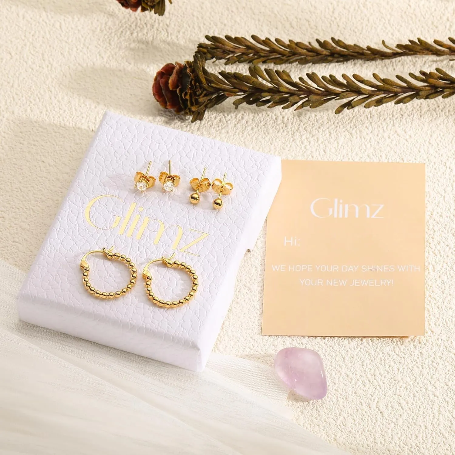 Gold/Silver Hoop Earrings Set for Women,18K Gold Plated Dainty Huggie Earrings Hypoallergenic,Lightweight Stud Earring Stacks for Sensitive Ears Jewelry