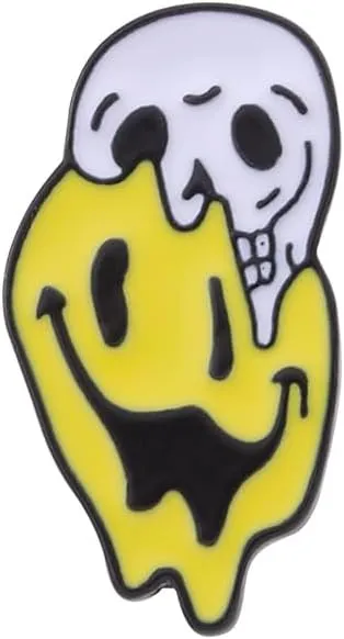Halloween Themed Smiley Face Brooch Artist Shiny Jewelry Art Student Graduation Souvenir Brooch Drip Oil Painted Enamel Pin Suitable for Hat Jacket Canvas Bag