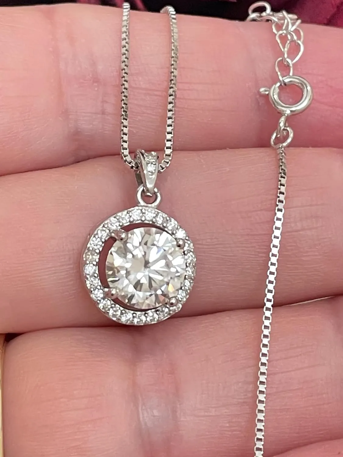 Handmade 2 carat Diamond Necklace Solitaire Necklace Certified Diamond Pendant Jewelry White Gold Sterling Silver 925 Elegant Diamond Necklace 16-20 inches Birthday Anniversary
