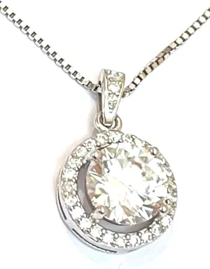 Handmade 2 carat Diamond Necklace Solitaire Necklace Certified Diamond Pendant Jewelry White Gold Sterling Silver 925 Elegant Diamond Necklace 16-20 inches Birthday Anniversary