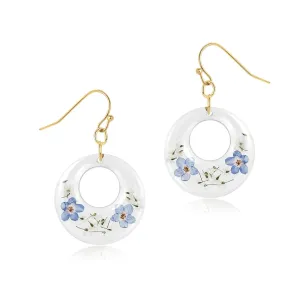 Handmade Earrings - Drop Earrings For Women,KBFORU Forget-Me-Not Pressed Flower Earrings,Statement Pendants Earrings For Women - Gift For Woman,Girls