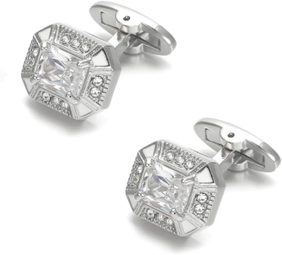 Hexagon Chic Crystal Cufflinks Crystal Gem stone Cuff links CL07